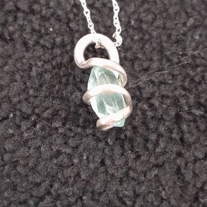 ☆HP @CrochetCat5 1/2" Aquamarine on 10" SS Chain